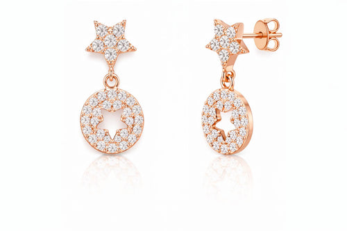 Srebrne minđuše - rose gold 925