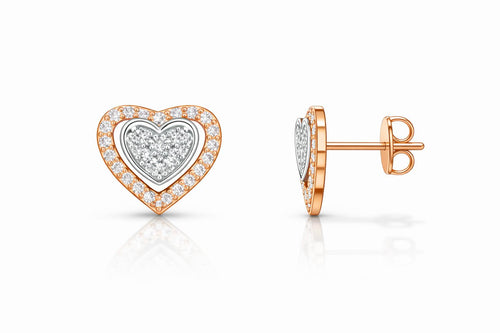 Srebrne minđuše - rose gold 925