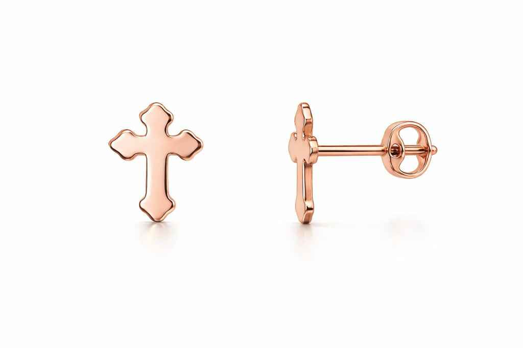 Srebrne minđuše - rose gold 925
