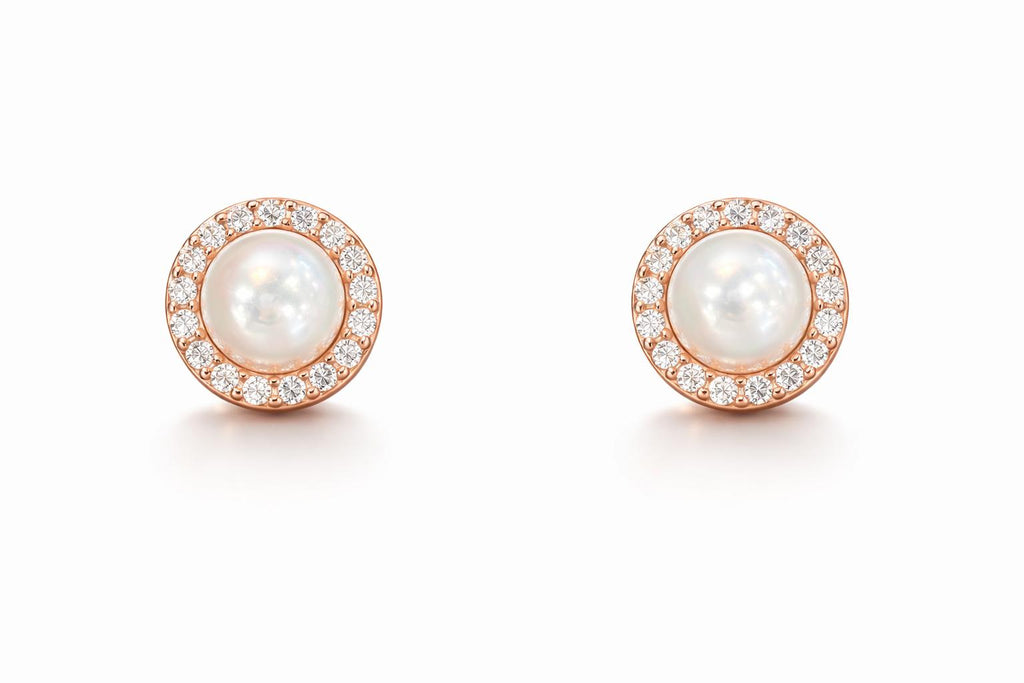 Srebrne minđuše - rose gold 925