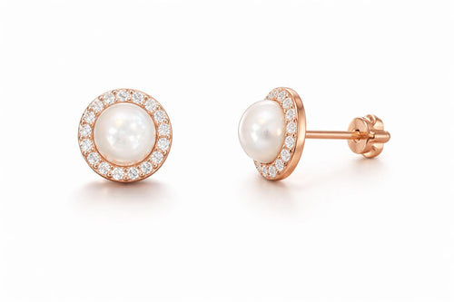 Srebrne minđuše - rose gold 925