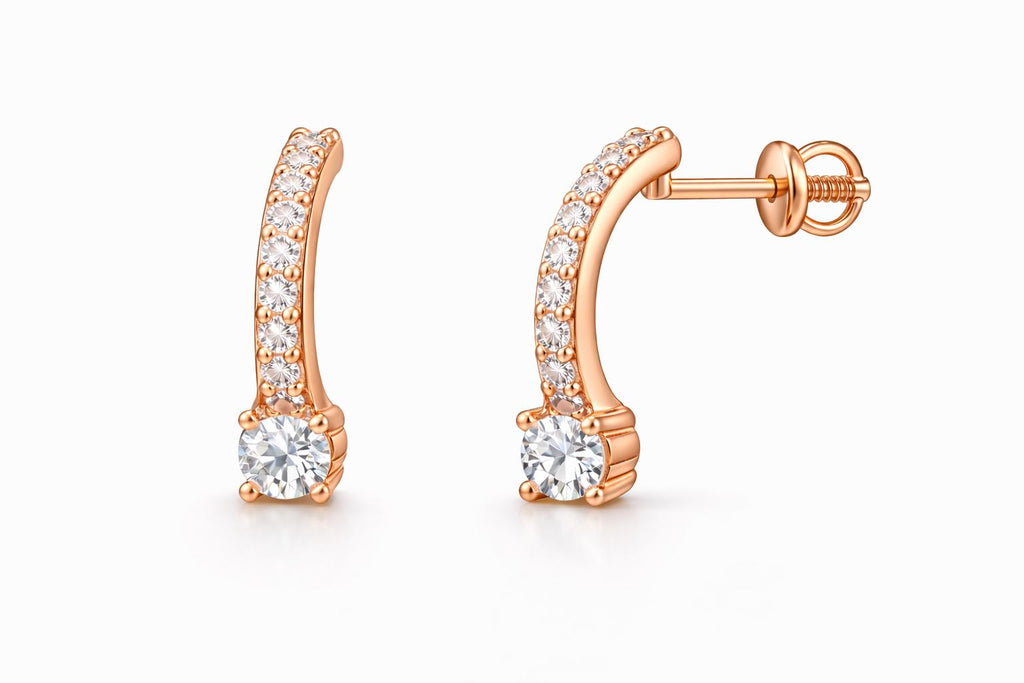 Srebrne minđuše - rose gold 925