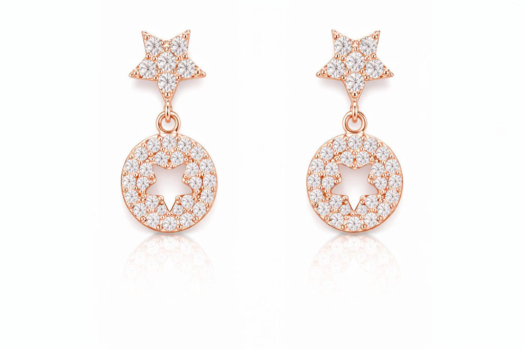 Srebrne minđuše - rose gold 925
