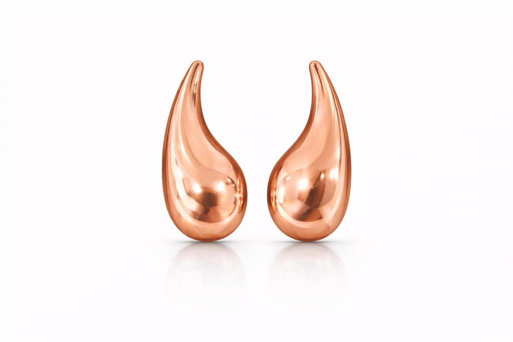 Srebrne minđuše - rose gold 925